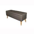 Ore Furniture 17 In. Grey Tefted Storage Bench HB4669